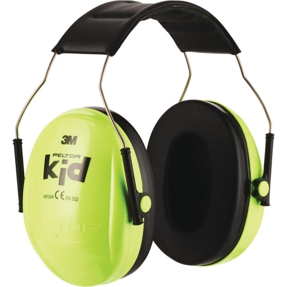 3M™ Kapselgehörschutz H510AK, Kopfbügel neongrün, EN 352 SNR 27 dB, für Kinder