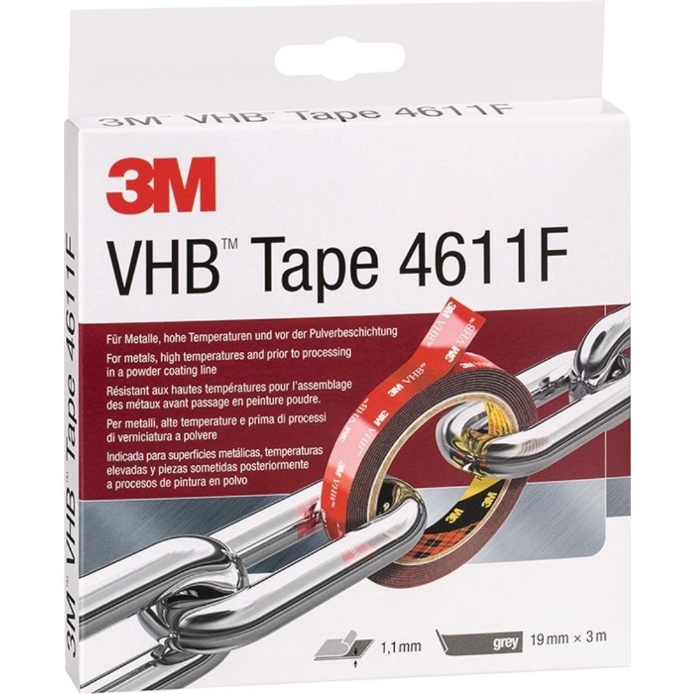 3M Montageband VHB Tape 4611F dunkelgrau L B.19mm Rl.3M