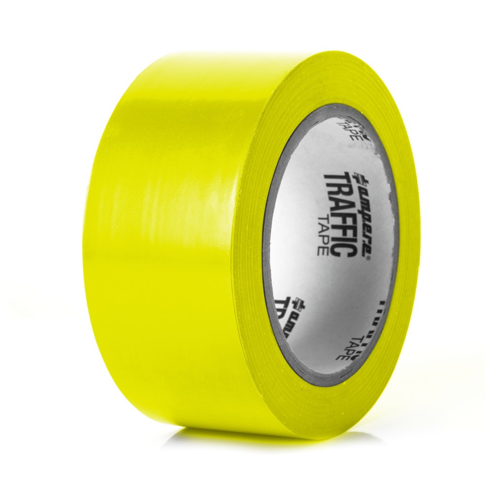 Produktabbildung: A.M.P.E.R.E. Bodenmarkierungsband Traffic Tape Standard, Breite 50 mm, Stärke 0,15 mm, Länge 33 m, gelb