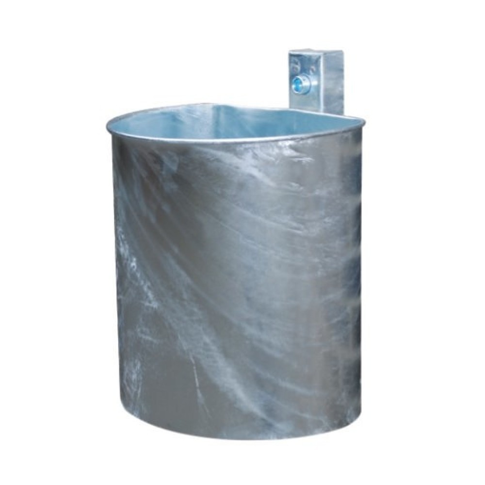 Abfallbehälter aus Stahl, 20 Liter, halbrund, Wandmontage, ungelocht
