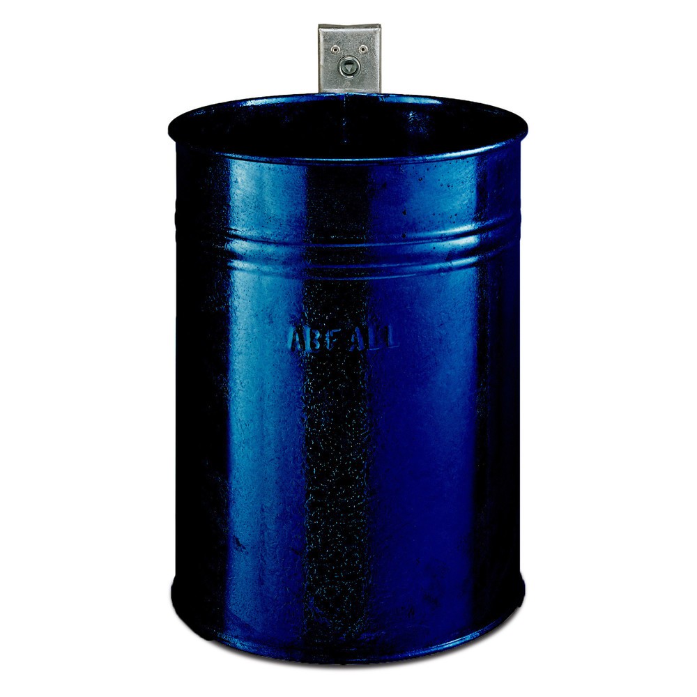 Abfallbehälter aus Stahl, 35 Liter, rund, Wandmontage, geschlossene Struktur, kobaltblau