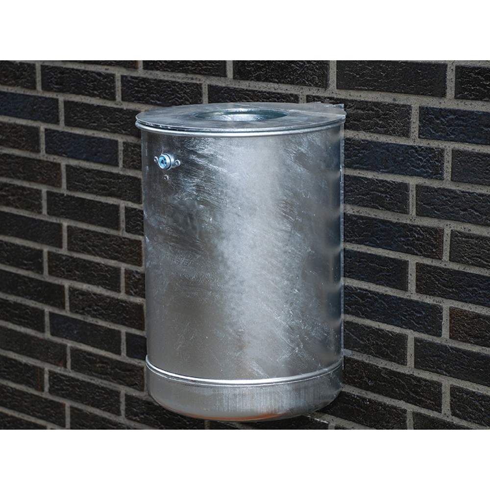 Abfallbehälter aus Stahl, 50 Liter, feuerverzinkt