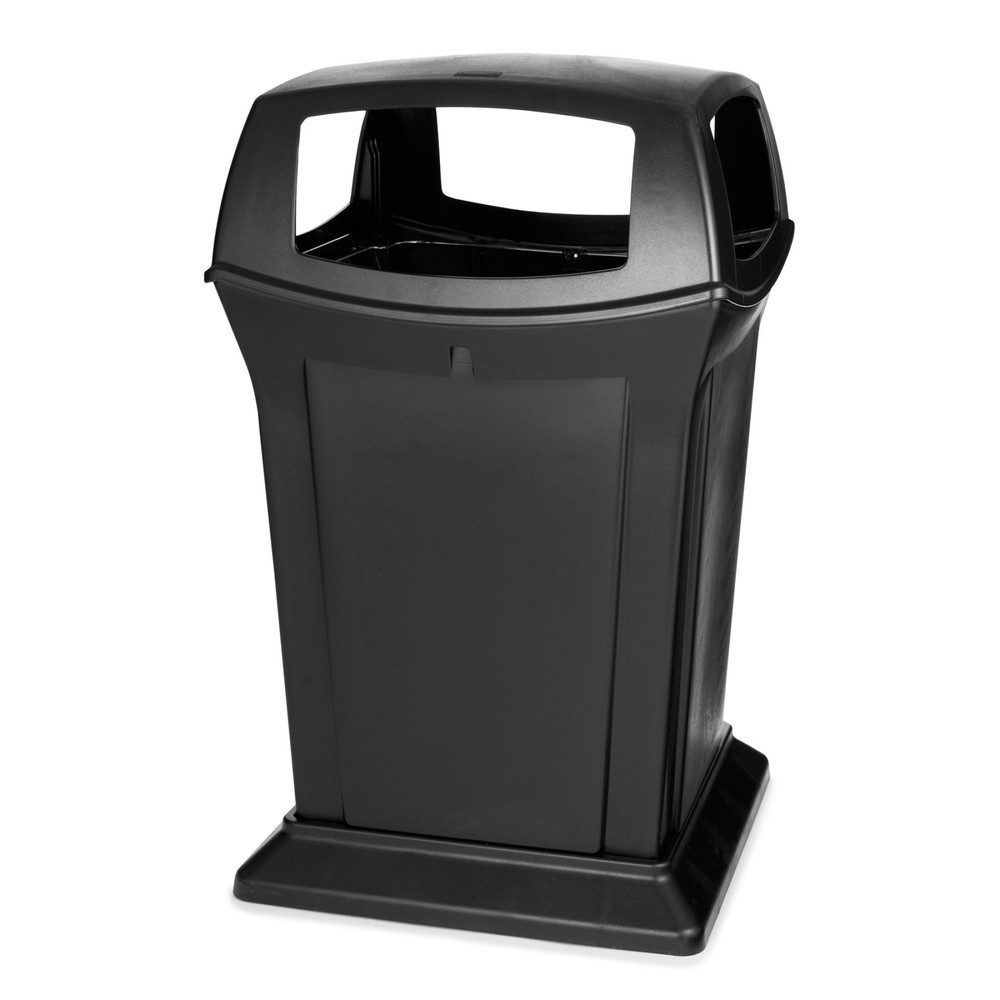 Abfallcontainer Rubbermaid Ranger®, 4 Einwurföffnungen, 170,3 l, schwarz