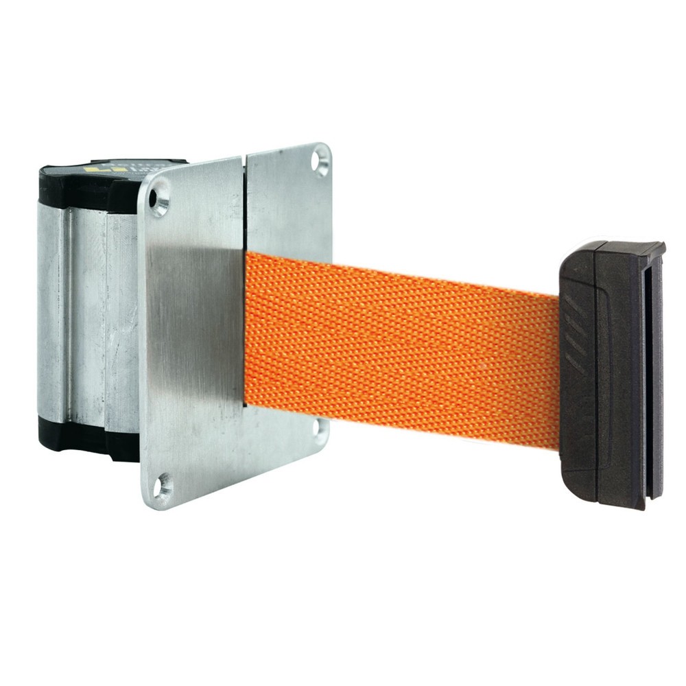 Absperr-Wandgurt L mit magnetischem Endstück, Länge 3,7 m, orange