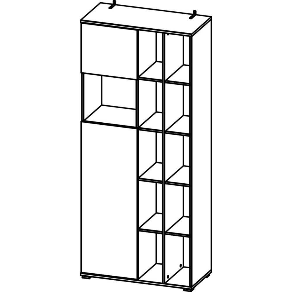 Produktabbildung Nr. 6: Aktenschrank LIONI, 11 offene Fächer, Weiß/Navarra-Eiche-Nb.