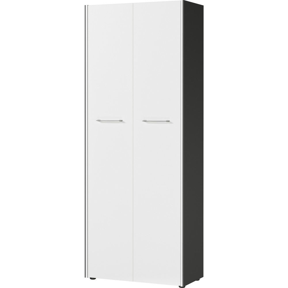 Produktabbildung: Aktenschrank PASADENA, 2 Flügeltüren, Höhe 1.960 mm, Breite 750 mm, Graphit/Weiß