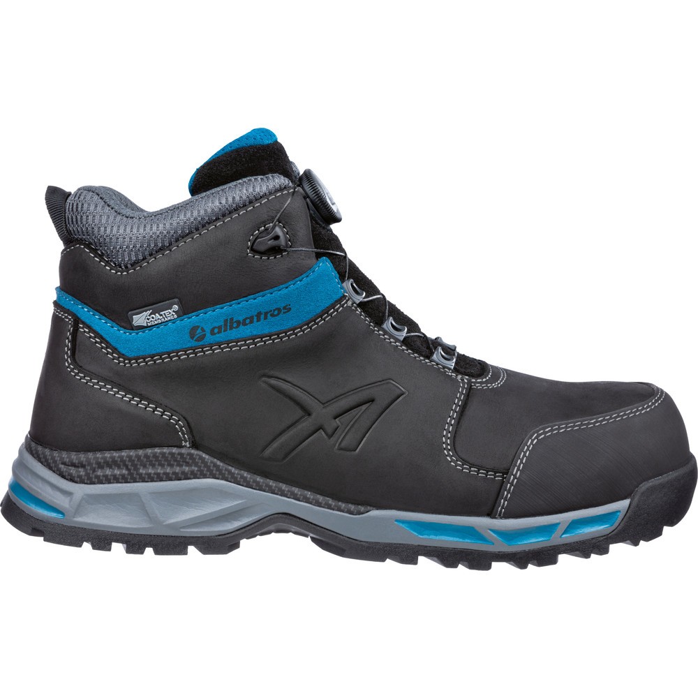 albatros Sicherheitsstiefel TOFANE BLACK QL CTX MID S3 ESD WR HRO SRC Größe 46, schwarz-blau