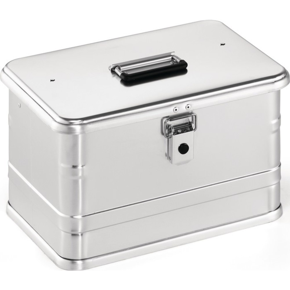 Aluminiumbox, mit Klapphebelverschlüssen mit Bohrungen, L432xB335xH275mm 29 l