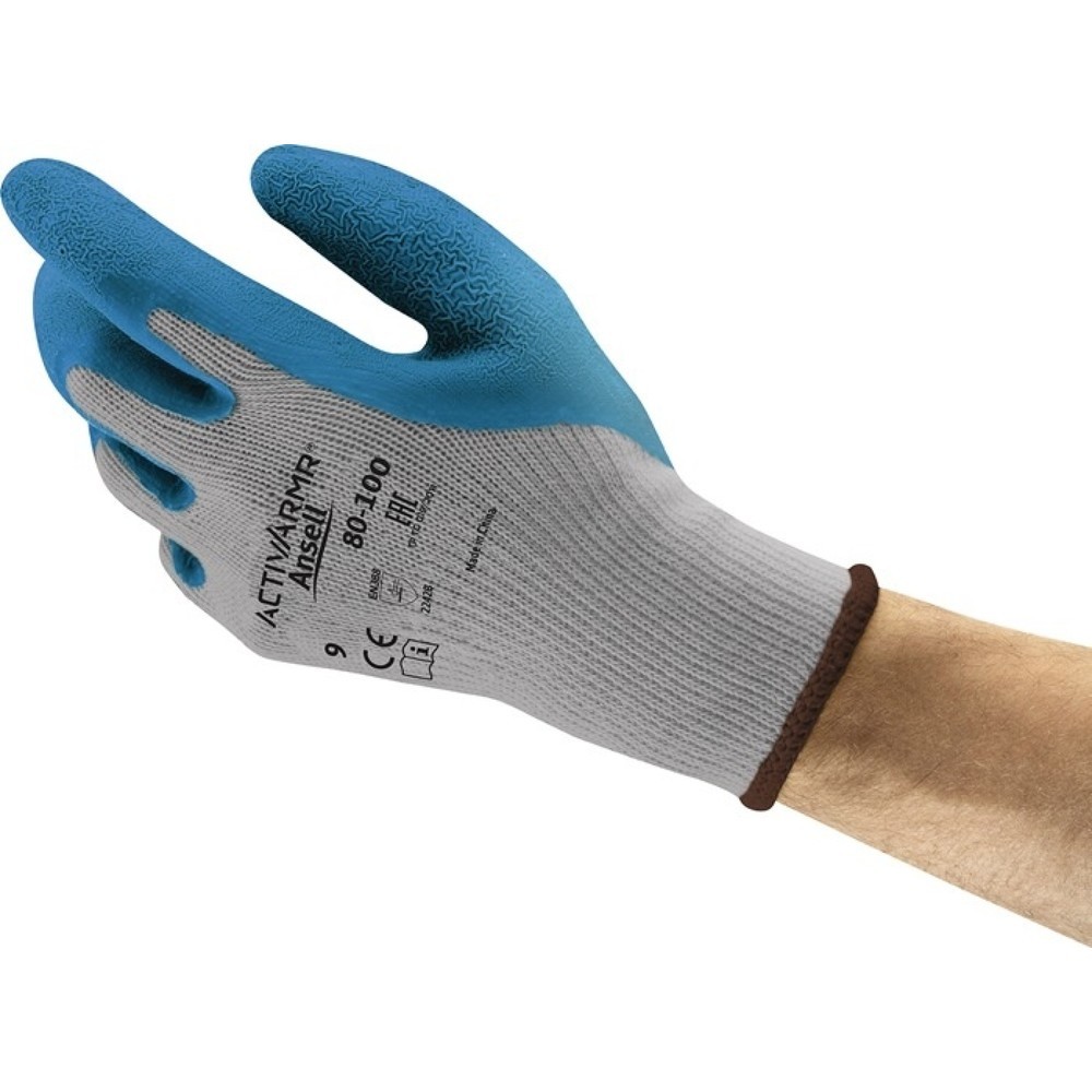 Ansell Handschuhe ActivArmr® 80-100, Größe 10 blau/grau, EN 388 PSA-Kategorie II