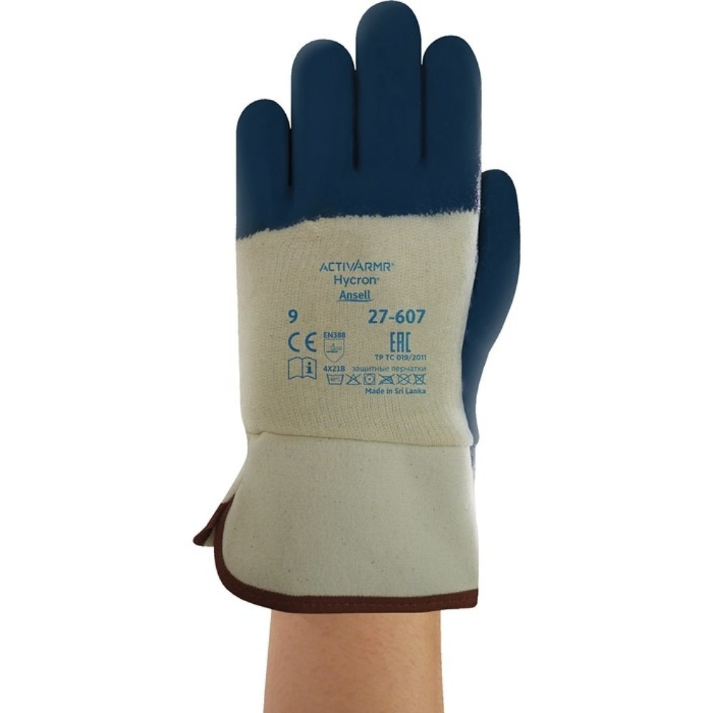 Ansell Handschuhe ActivArmr® Hycron® 27-607, Größe 10 weiß/blau