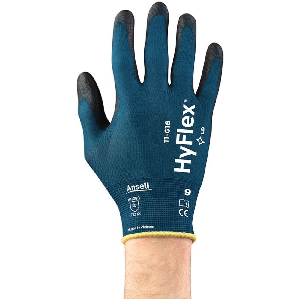 Ansell Handschuhe HyFlex® 11-616, Größe 8 grünblau/schwarz, EN 388:2016 PSA-Kategorie II