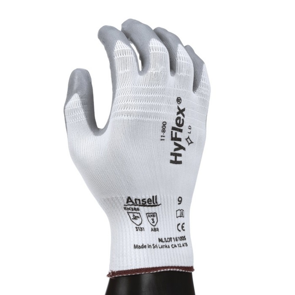 ANSELL Handschuhe HyFlex 11-800 Gr.7 weiß/grau