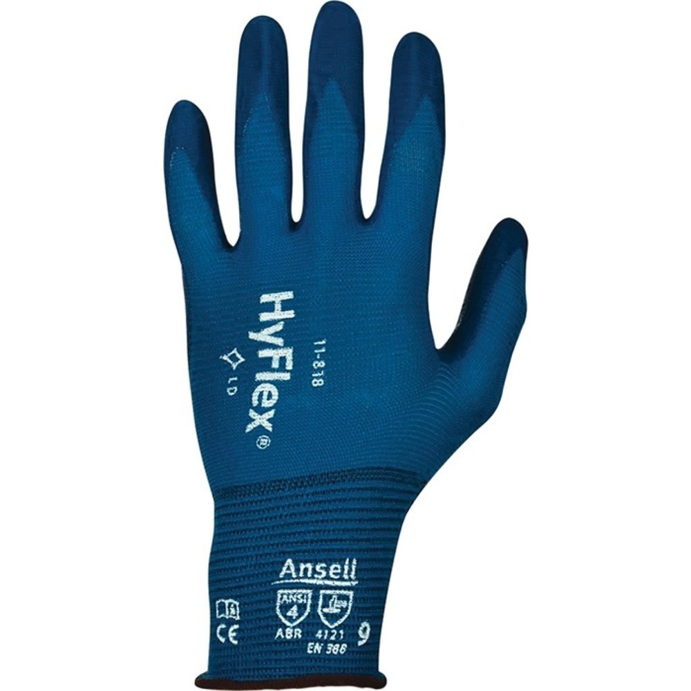 Ansell Handschuhe HyFlex® 11-818, Größe 9 dunkelblau, EN 388 PSA-Kategorie II