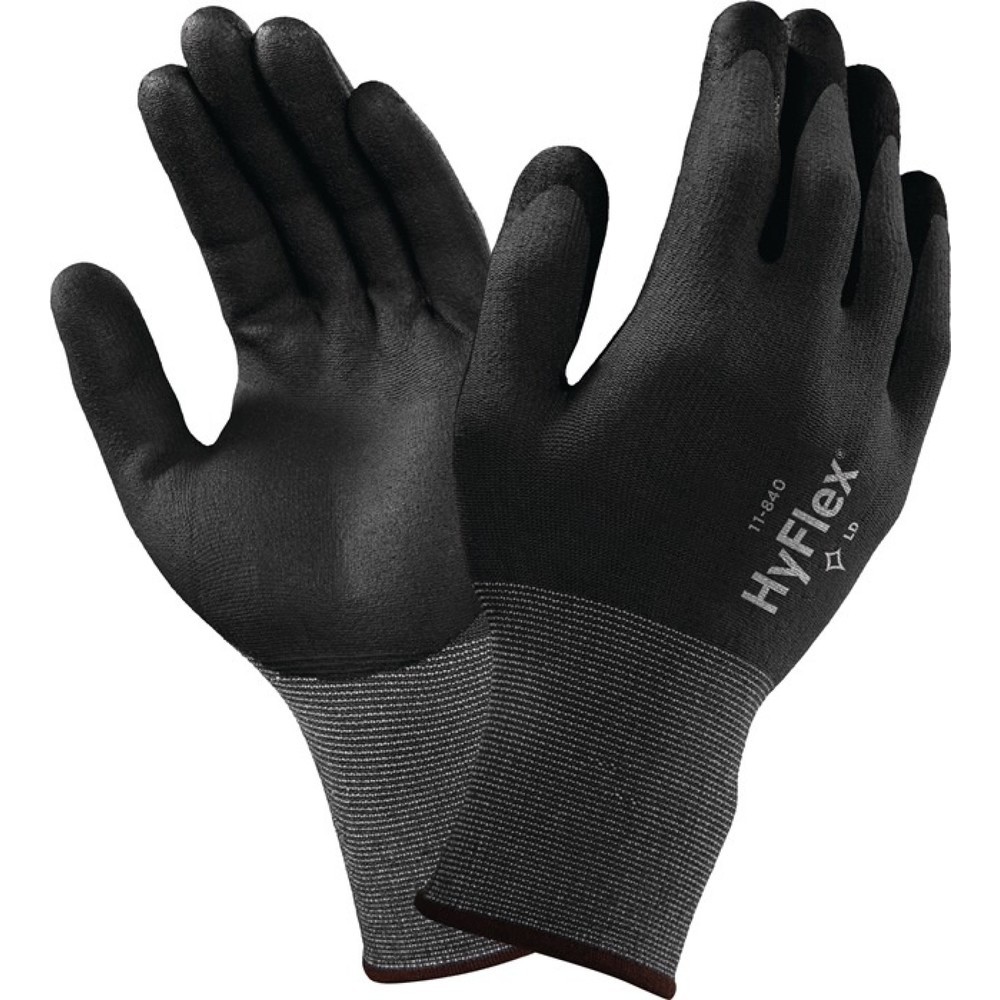 Ansell Handschuhe HyFlex® 11-840, Größe 8 schwarz/grau, EN 388 PSA-Kategorie II