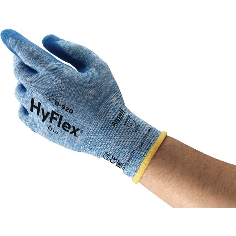 Ansell Handschuhe HyFlex® 11-920, Größe 8 blau, EN 388 PSA-Kategorie II