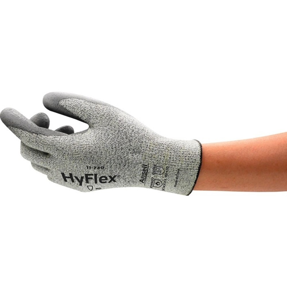 Ansell Schnittschutzhandschuhe HyFlex® 11-730, Größe 9 grau, EN 388 PSA-Kategorie II