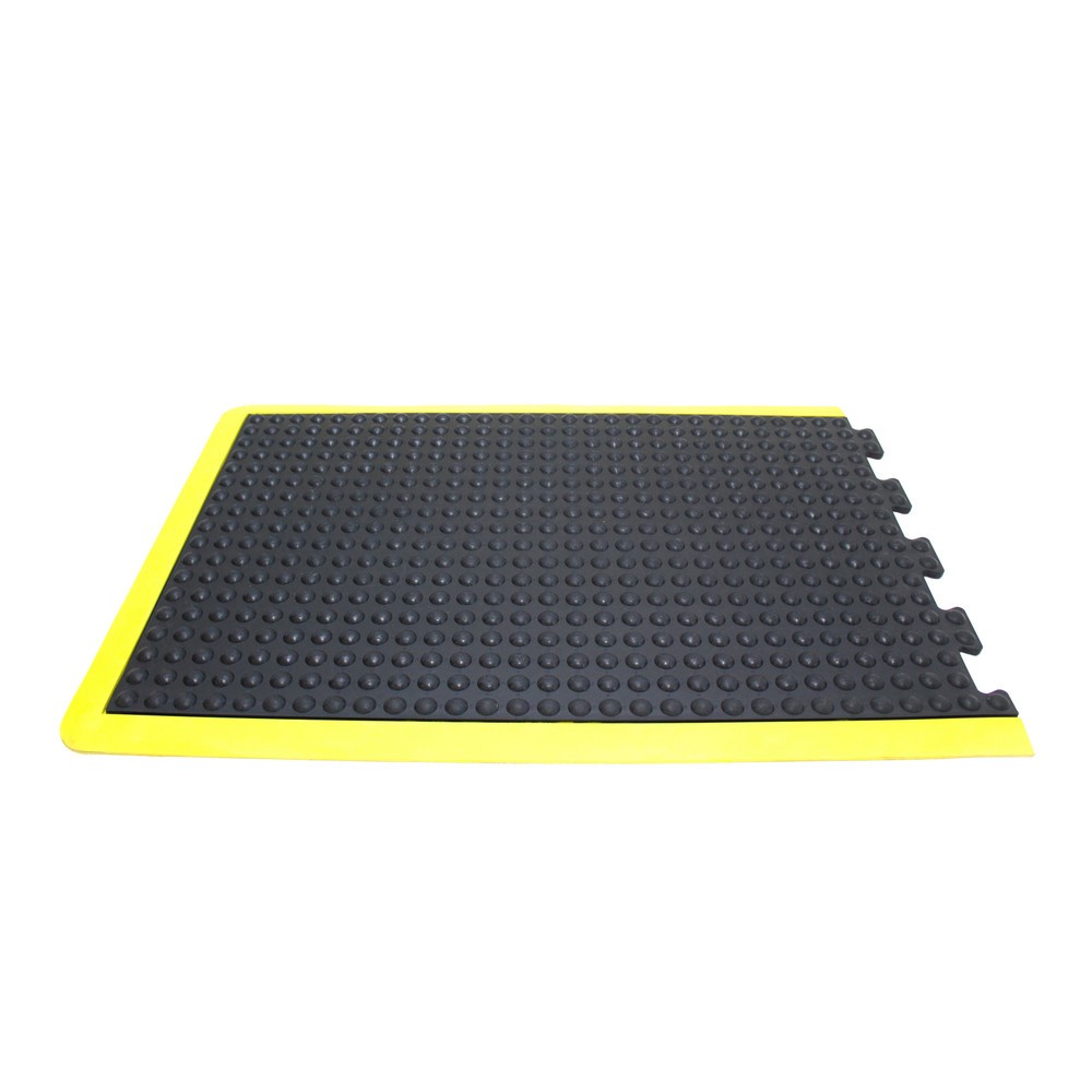 COBA Anti-Ermüdungsmatte Bubblemat Safety, Endstück, BxL 600 x 900 mm, schwarz/gelb