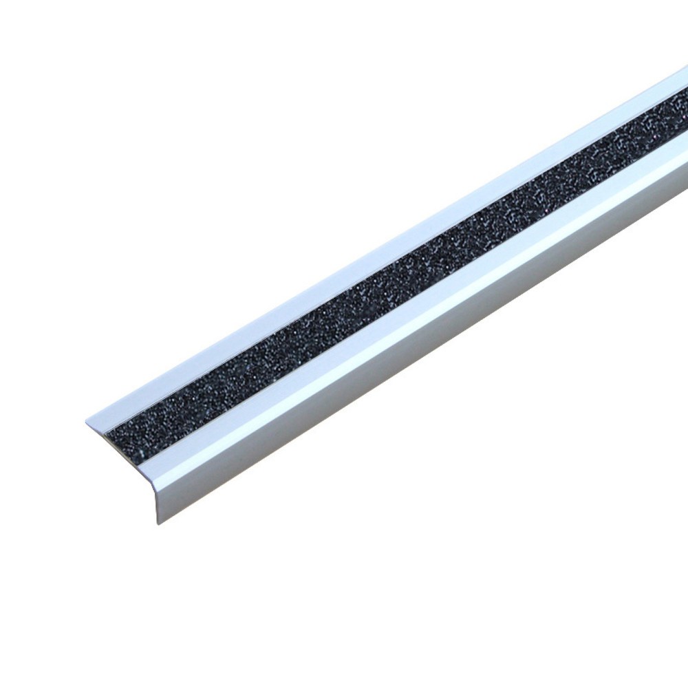Antirutsch-Treppenkantenprofil, GlitterGrip, schwarz, Aluminium, Breite 1.000 mm