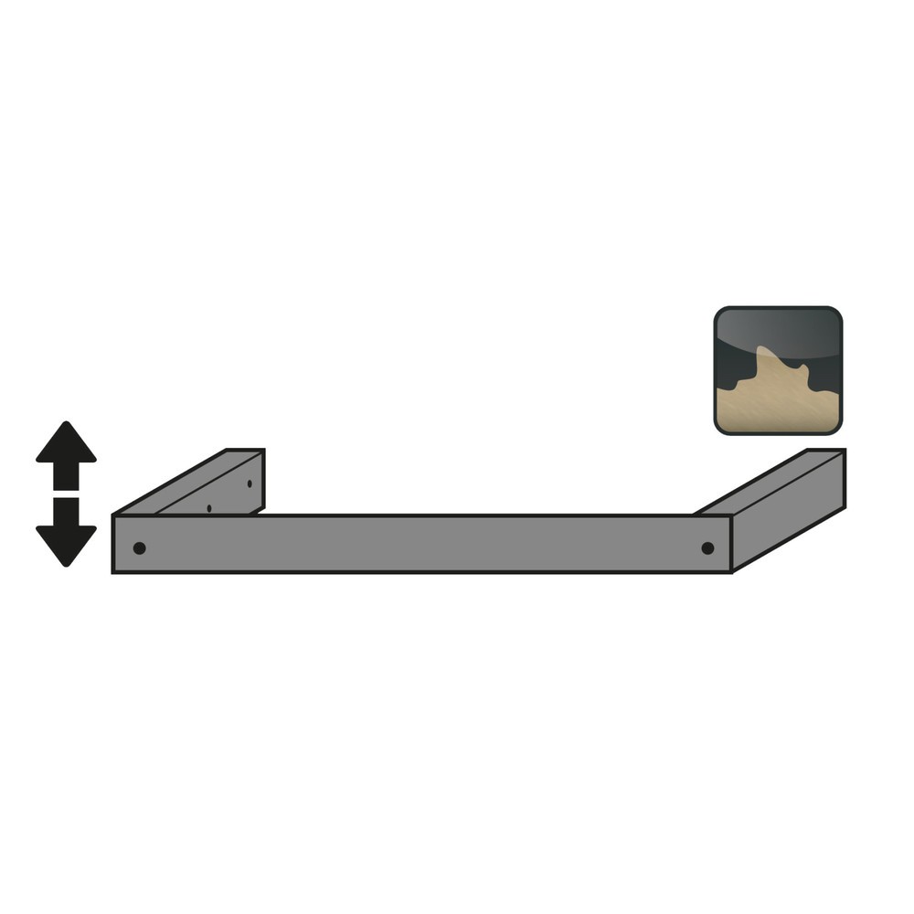 Justiervorrichtung inkl. Sockelblende für asecos® Sicherheitsschrank Typ 30, Breite 1.164 mm