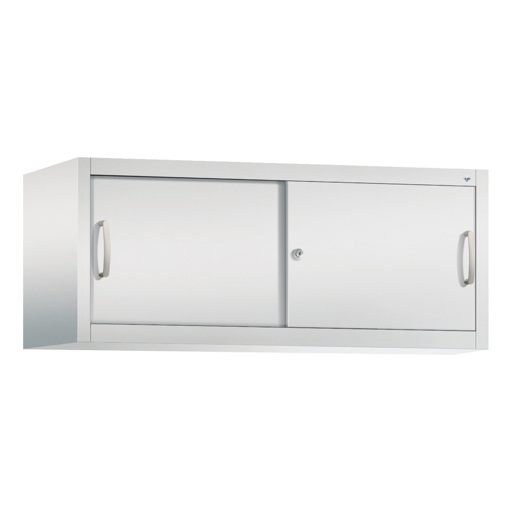 Aufsatzschrank für C+P Werkstatt-Schiebetürenschrank, HxBxT 500 x 1.200 x 500 mm, lichtgrau, lichtgrau