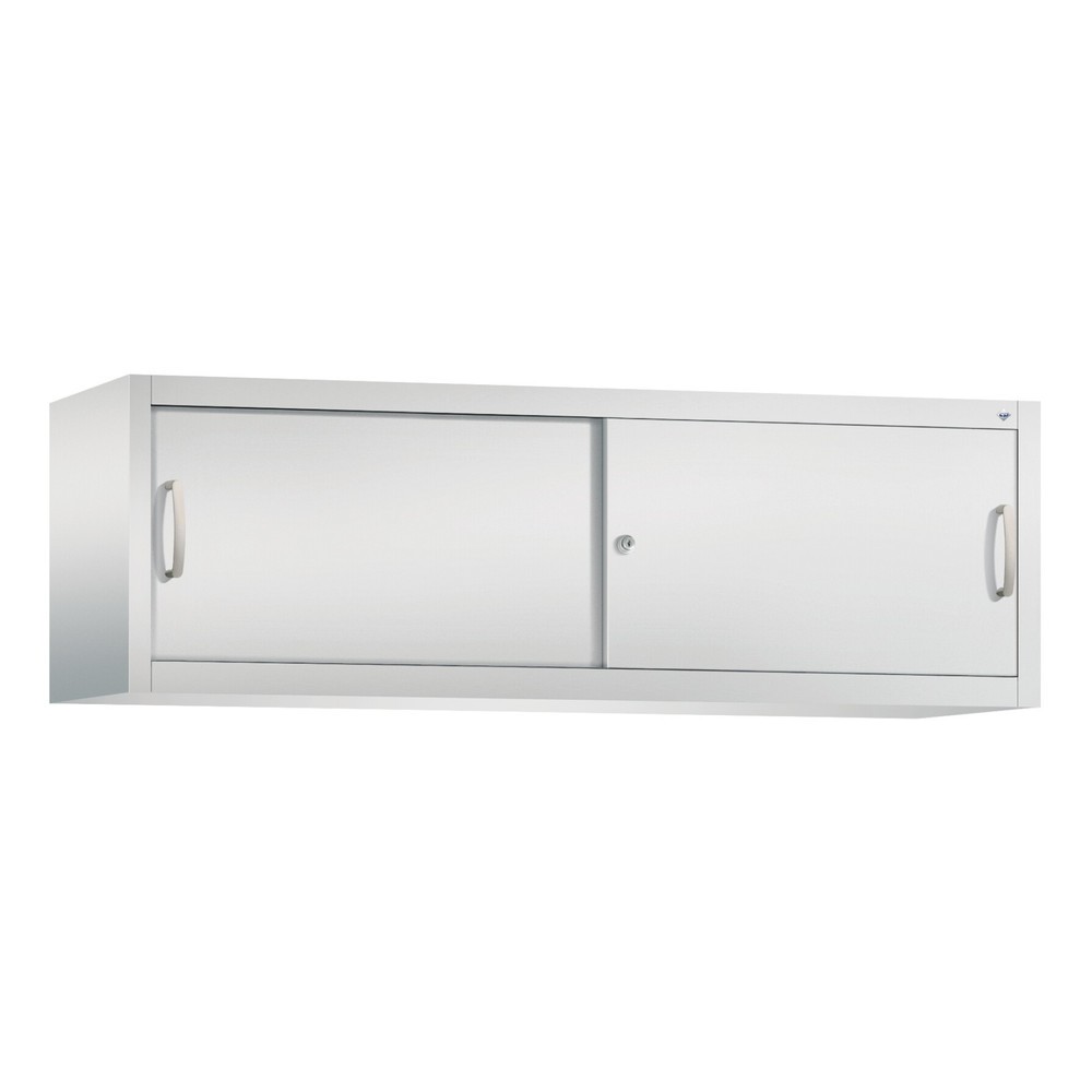 Aufsatzschrank für C+P Werkstatt-Schiebetürenschrank, HxBxT 500 x 1.600 x 400 mm, lichtgrau, lichtgrau