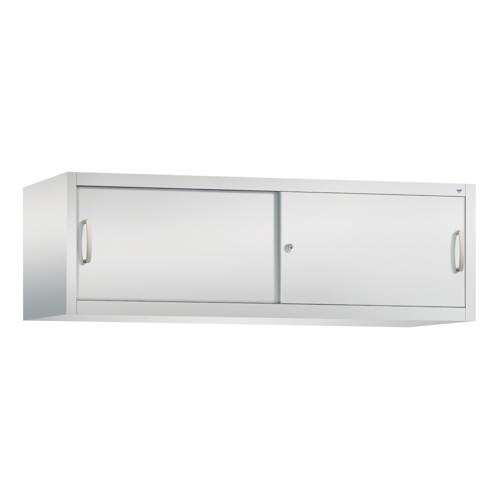 Aufsatzschrank für C+P Werkstatt-Schiebetürenschrank, HxBxT 500 x 1.600 x 500 mm, lichtgrau, lichtgrau