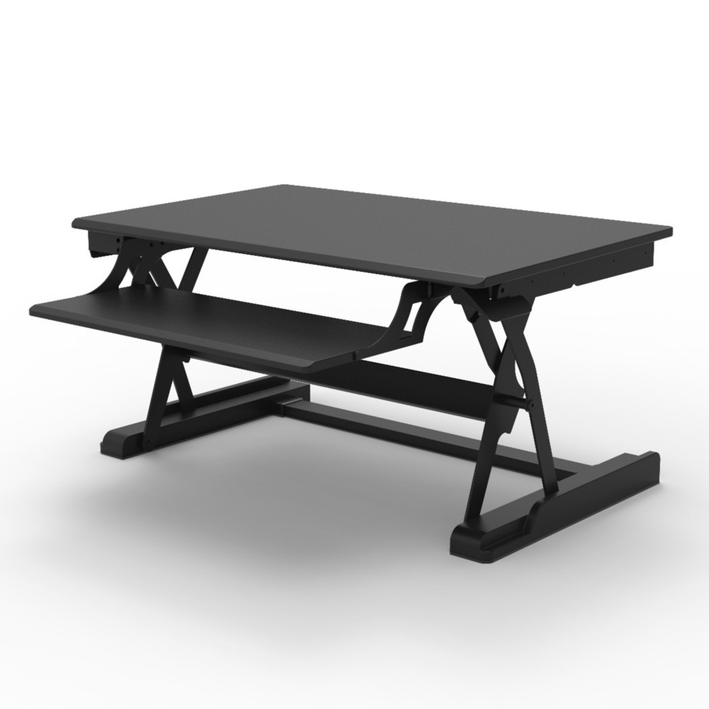 Höhenverstellbarer Schreibtischaufsatz Premium, schwarz