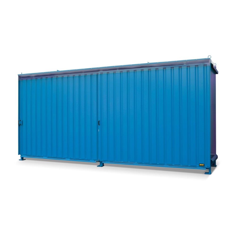 Bauer® Regalcontainer für 12x EP / 8x CP3, 2 Ebenen, 2 Schiebetüren, Führungsschiene, lichtblau