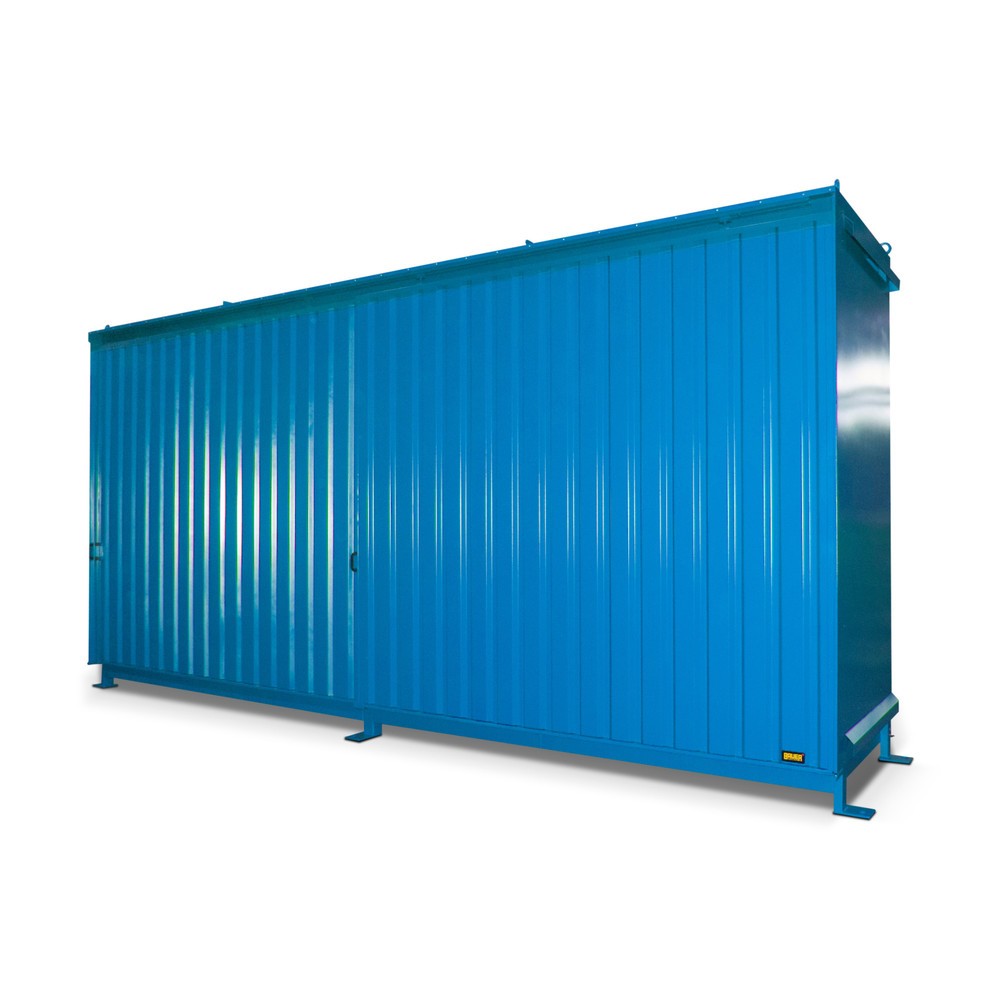 Bauer® Regalcontainer für 12x KTC/IBC, 2 Ebenen, 2 Schiebetüren, lichtblau