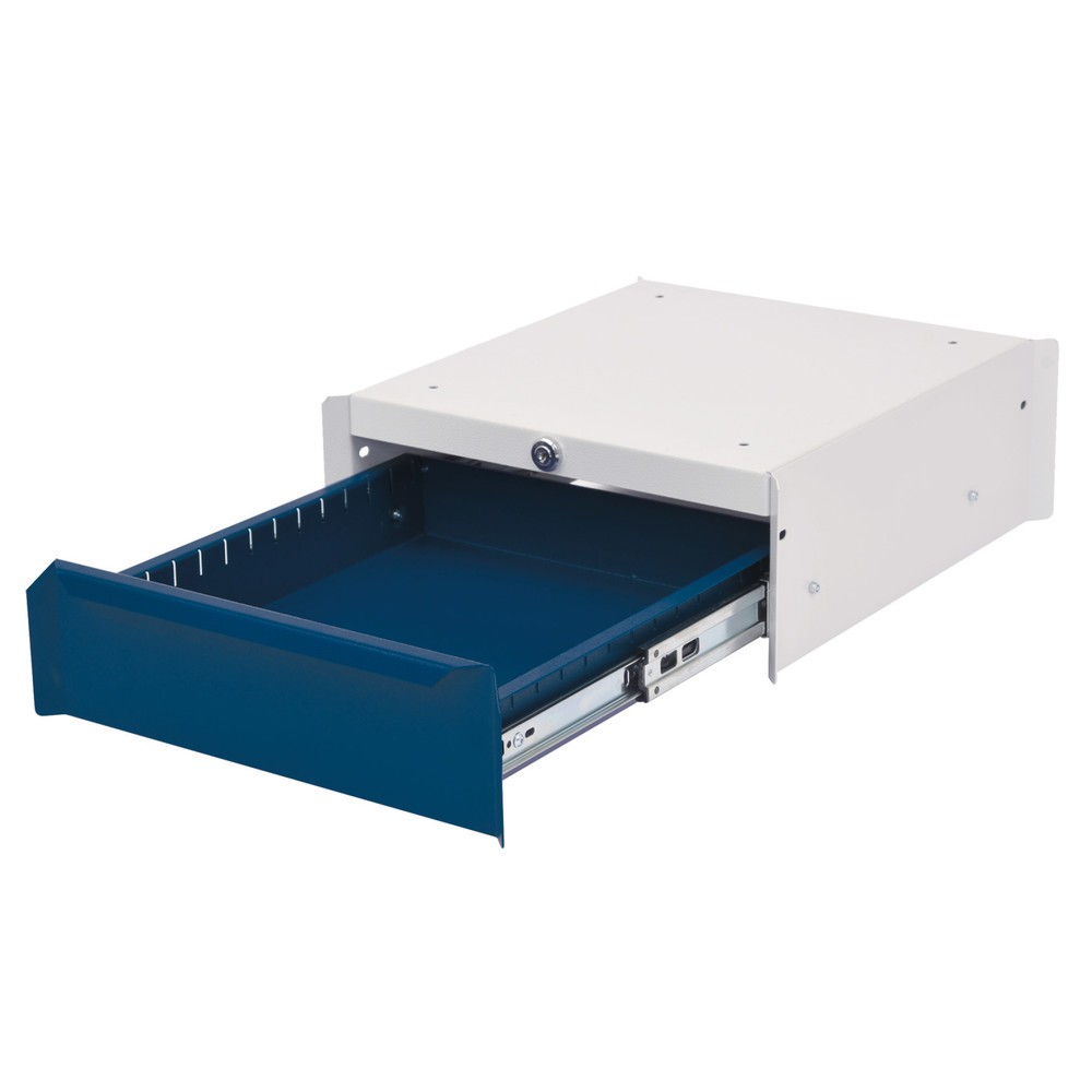 Bedrunka+Hirth Unterbauschrank mit 1 Schublade für Arbeitsplatzsystem Tisch, HxBxT 140 x 370 x 400 mm, enzianblau