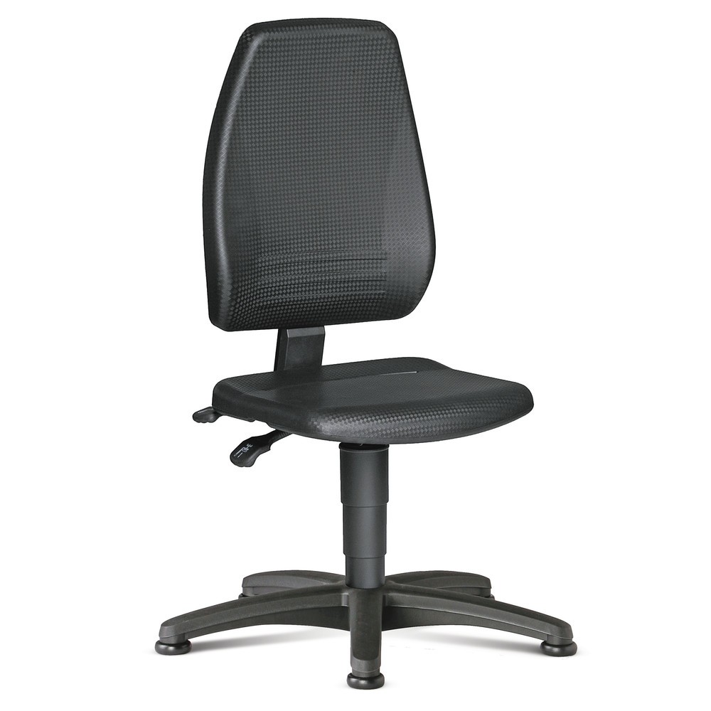 bimos Arbeitsdrehstuhl SoftTouch, hohe, ergonomische Rückenlehne, Sitzhöhe 440-620 mm, Bodengleiter, schwarz