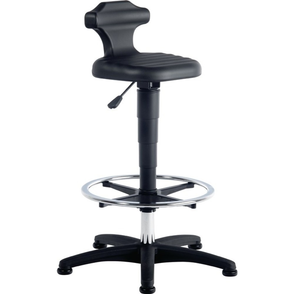 bimos Sitz-/Stehstuhl Flex, Sitzhöhenverstellung 510-780 mm, Integralschaum, mit Fußring