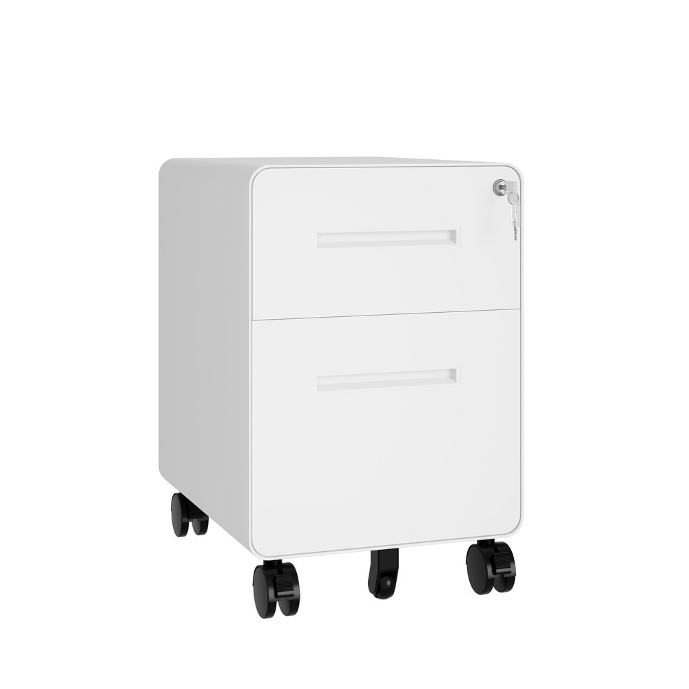 Produktabbildung Nr. 11: BISLEY Büromöbel-Set Easy Starter, elektrisch höhenverstellbarer Tisch 160 x 80 cm, weiß, Rollcontainer verkehrsweiß mit 1 Schublade + 1 Hängeregisterlade