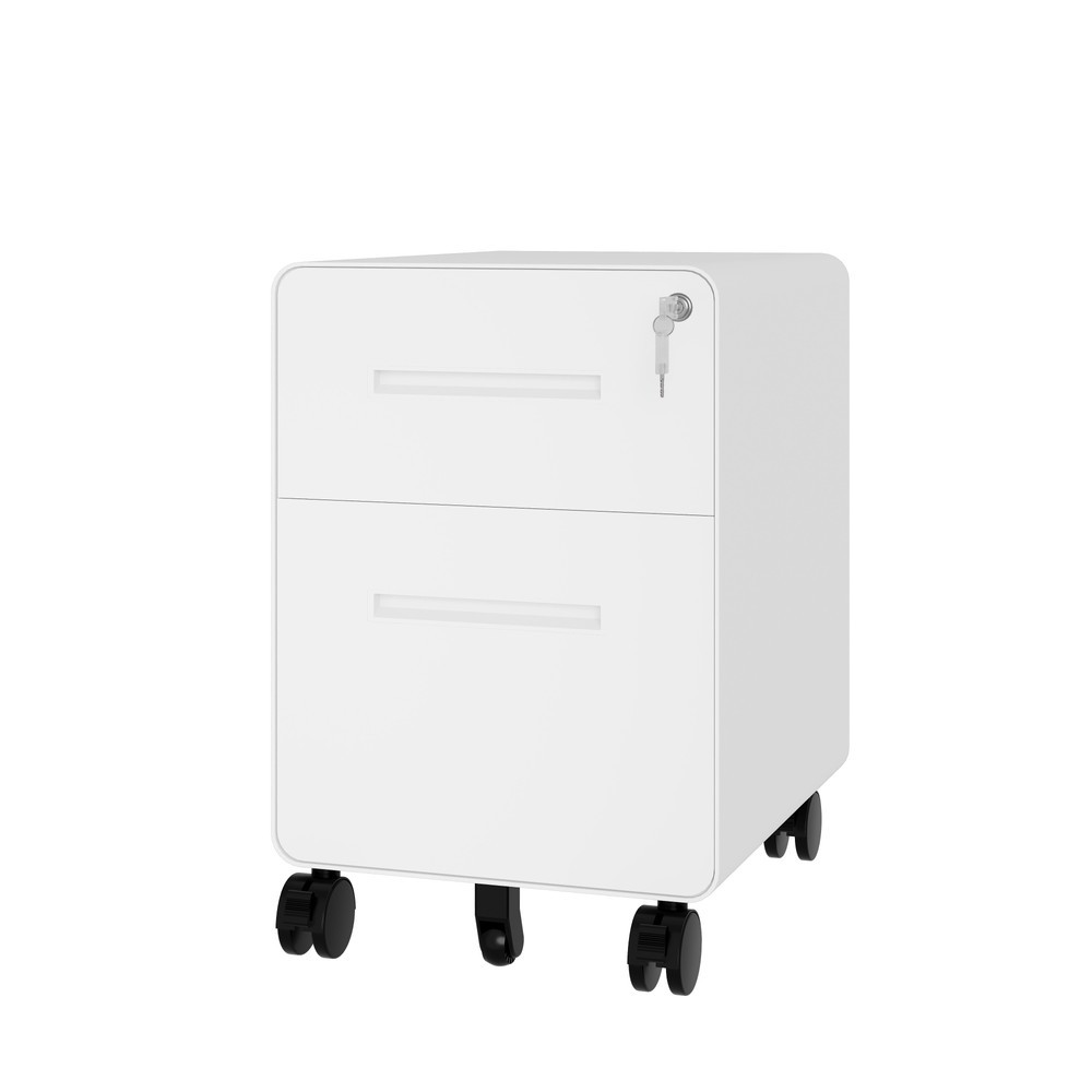 Produktabbildung Nr. 12: BISLEY Büromöbel-Set Easy Starter, elektrisch höhenverstellbarer Tisch 160 x 80 cm, weiß, Rollcontainer verkehrsweiß mit 1 Schublade + 1 Hängeregisterlade