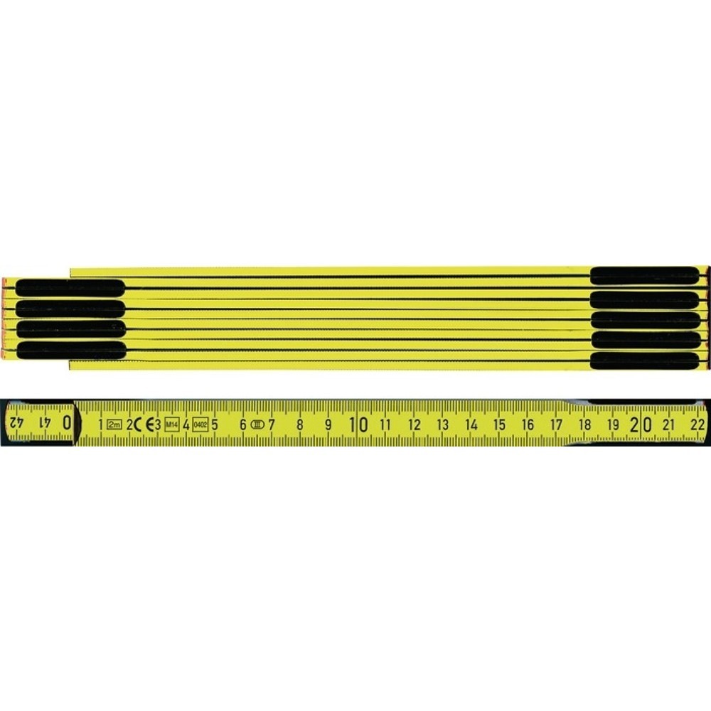 BMI Gliedermaßstab, mm/cm EG III, Länge 2 m, Holz gelb