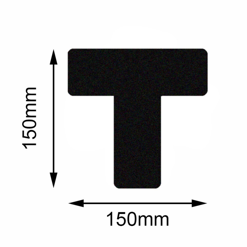 Bodenmarkierer Safety T-Stück, schwarz, 150 x 150 mm, 10 Stk/VE