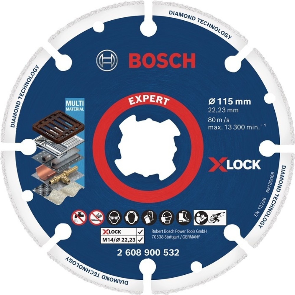 BOSCH Diamanttrennscheibe Expert Diamond Metal Wheel X-LOCK, Ø 125 mm Bohrung 22,23 mm