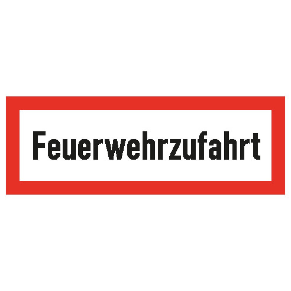 "Feuerwehrzufahrt", HxB 105 x 297 mm, Alu