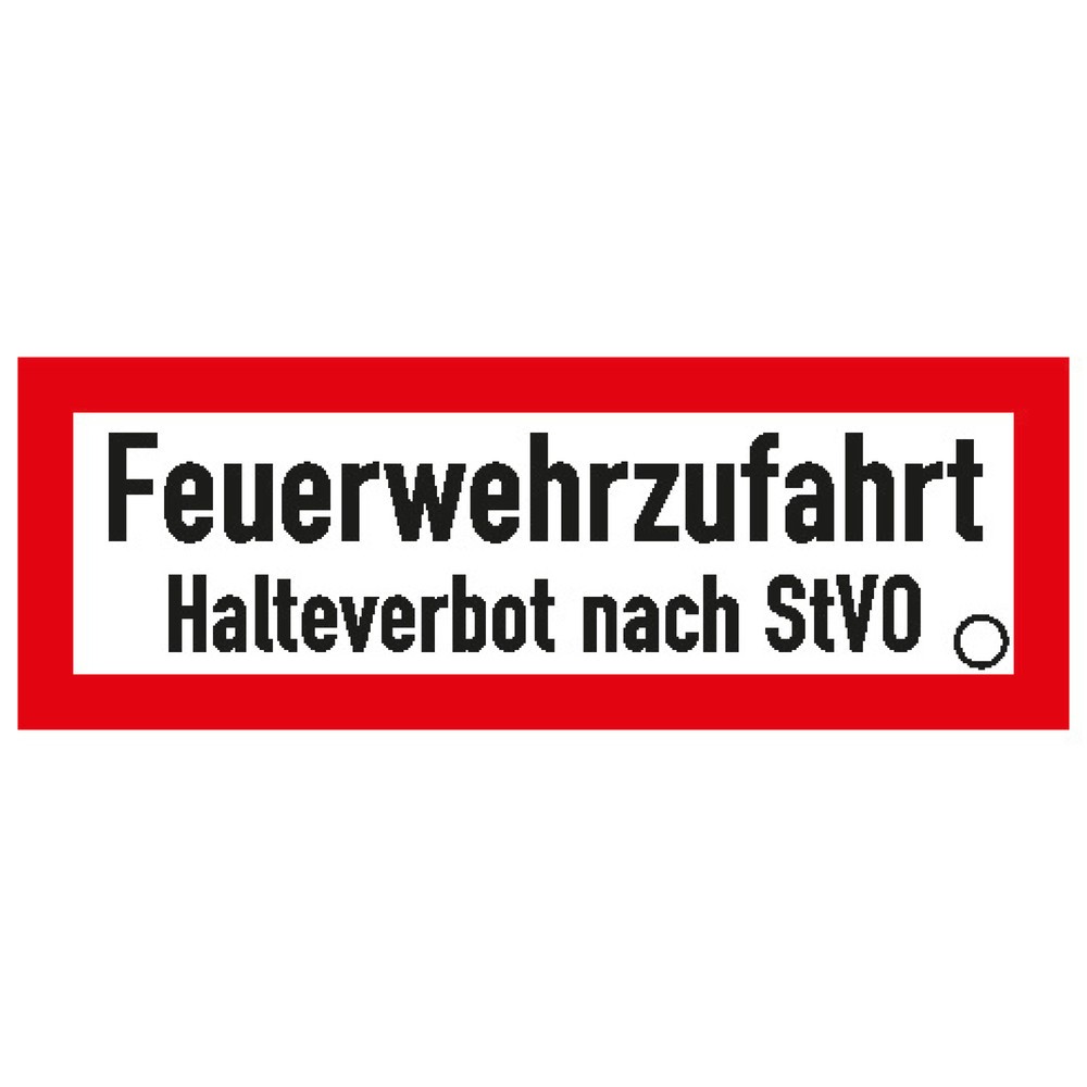 "Feuerwehrzufahrt - Halteverbot nach StVO", HxB 210 x 594 mm, Alu