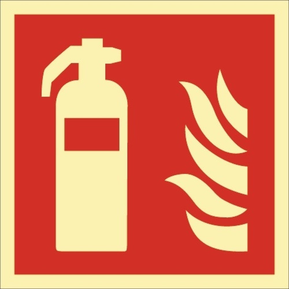 Brandschutzzeichen DIN EN ISO 7010, Feuerlöscher, L148xB148 mm, Folie