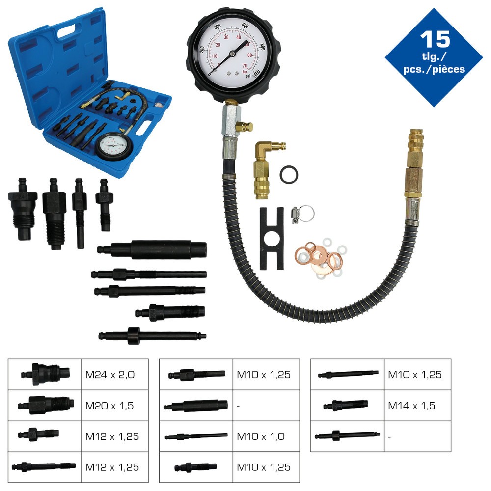 BRILLIANT TOOLS Kompressionstester-Satz für Diesel Motoren, 13-tlg