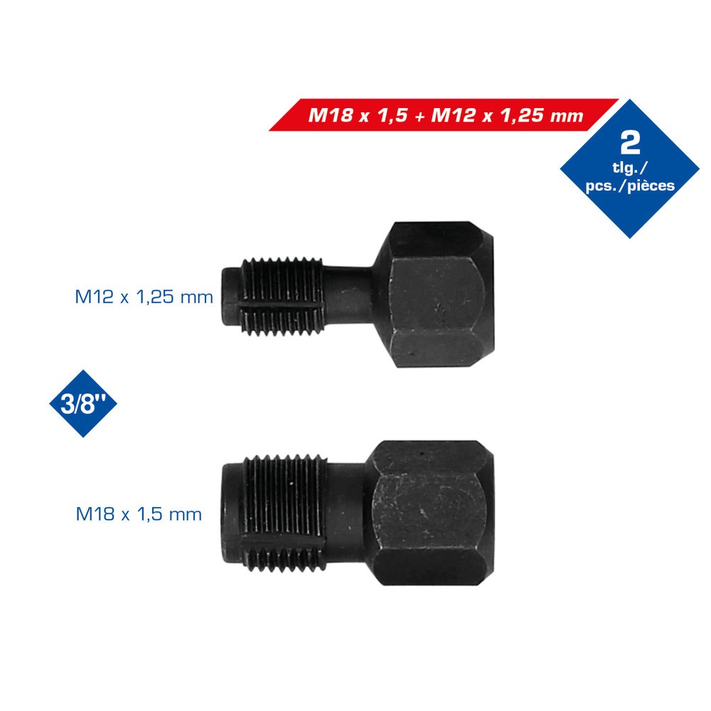 BRILLIANT TOOLS Reparaturwerkzeug für Lambdasonden-Gewinde, M18 x 1,5 mm, M12 x 1,25 mm, 2-tlg