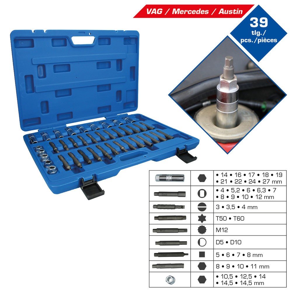 BRILLIANT TOOLS Stoßdämpfer-Werkzeug-Satz, 39-tlg
