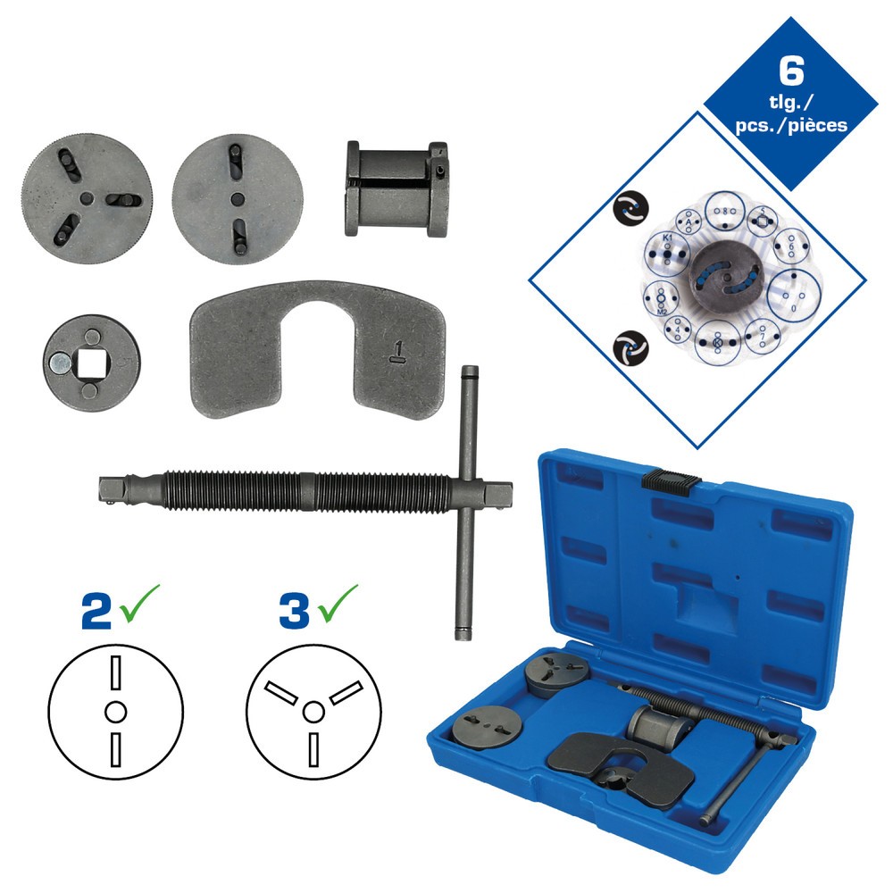 BRILLIANT TOOLS Universal-Bremskolben-Rückstellwerkzeug-Satz, 5-tlg