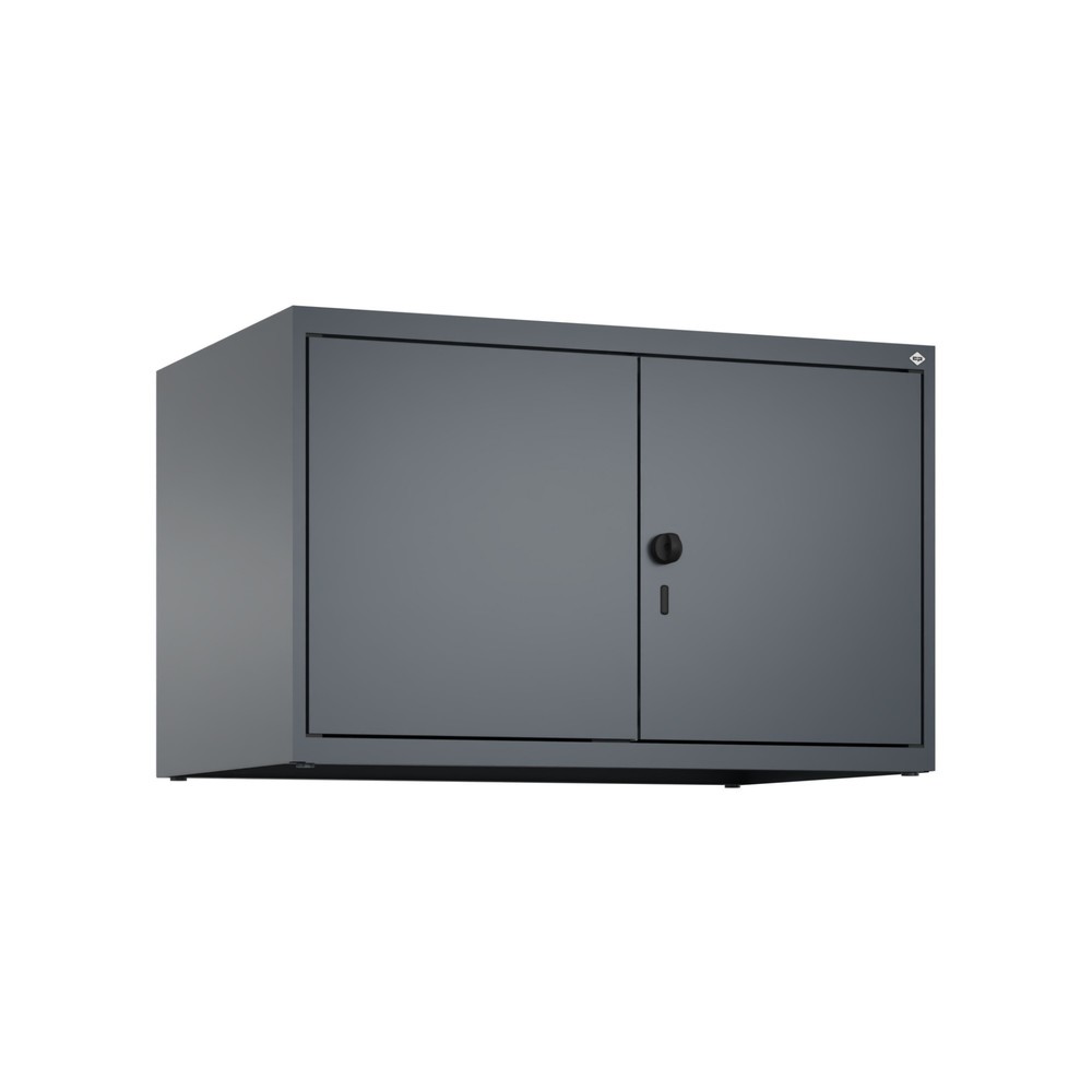 C+P Aufsatzschrank für Kleiderspind Serie Classic PLUS, 2 Abteile mit Trennwand, Breite 400 mm, anthrazitgrau, anthrazitgrau, für Vorhängeschloss