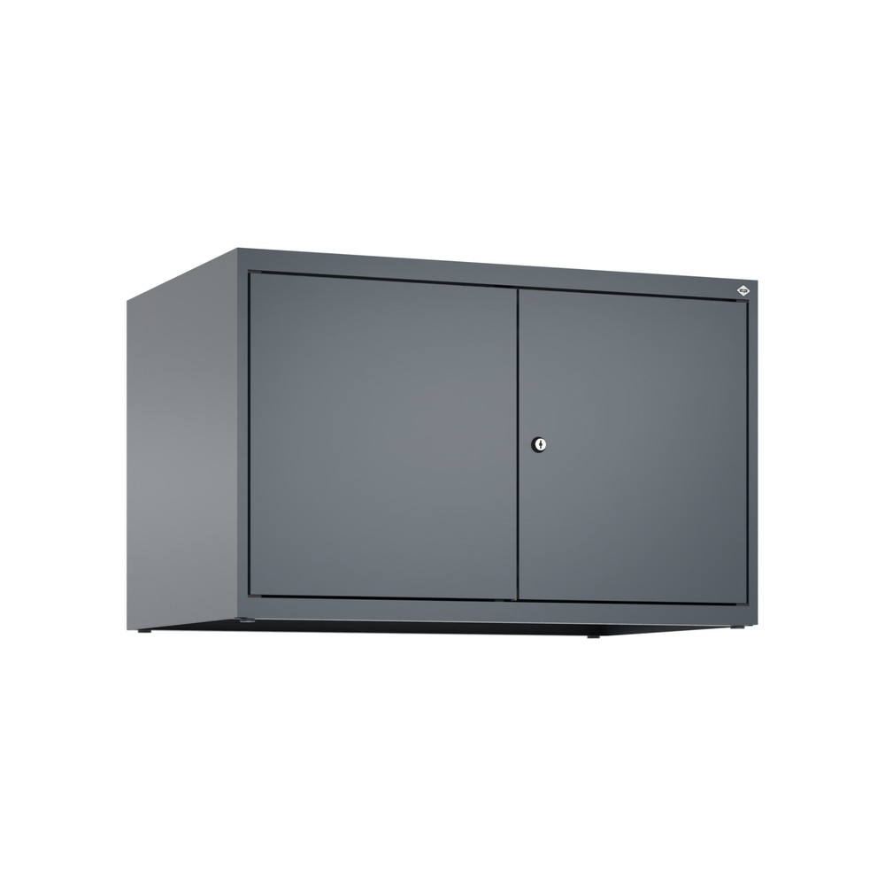 C+P Aufsatzschrank für Kleiderspind Serie Classic PLUS, 2 Abteile mit Trennwand, Breite 400 mm, anthrazitgrau, anthrazitgrau, Zylinderschloss