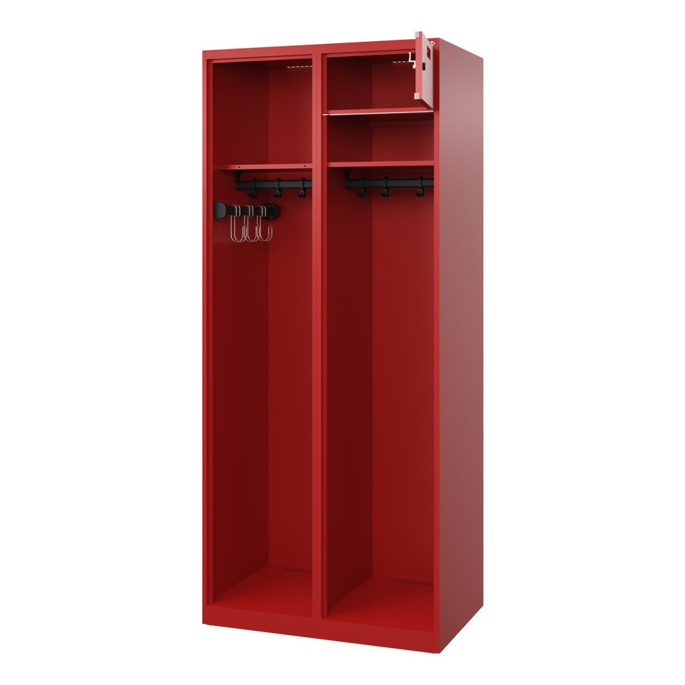 C+P Feuerwehrspind KOMBI Open, Bodengleiter, 1 Abteil, HxBxT 1.850 x 800 x 500 mm, feuerrot