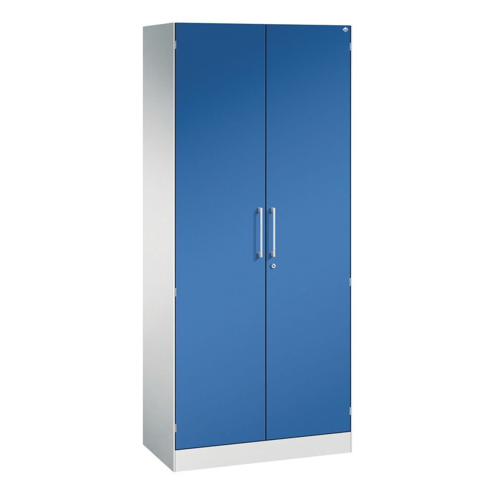 C+P Flügeltürenschrank Asisto, 5 OH, Breite 800 mm, lichtgrau, enzianblau