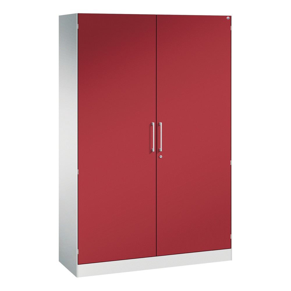 C+P Flügeltürenschrank Asisto, 5 OH, Breite 1.200 mm, lichtgrau, rubinrot