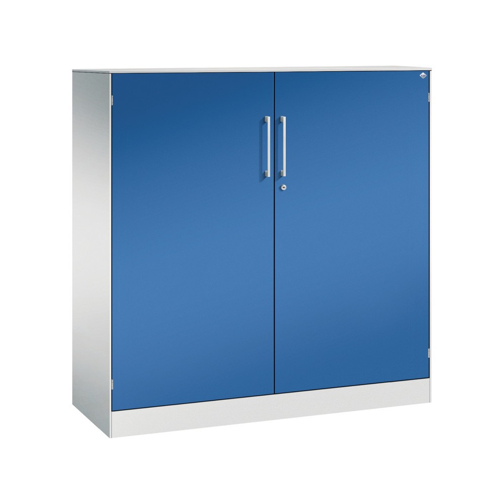 C+P Flügeltürenschrank Asisto, 3 OH, Breite 1.200 mm, lichtgrau, enzianblau